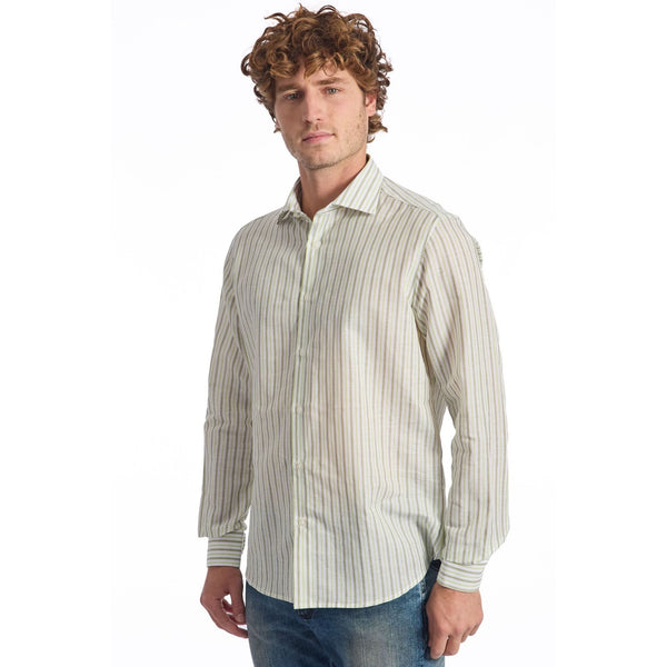 Baldinini Trend LINO RIGATO 3 Camicia Uomo Made in Italy Marrone - BeFashion.it
