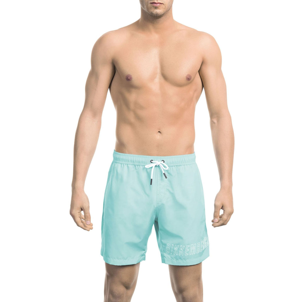 Bikkembergs Beachwear BKK1MBM01 Costume da Bagno Boxer Pantaloncini Uomo Celeste