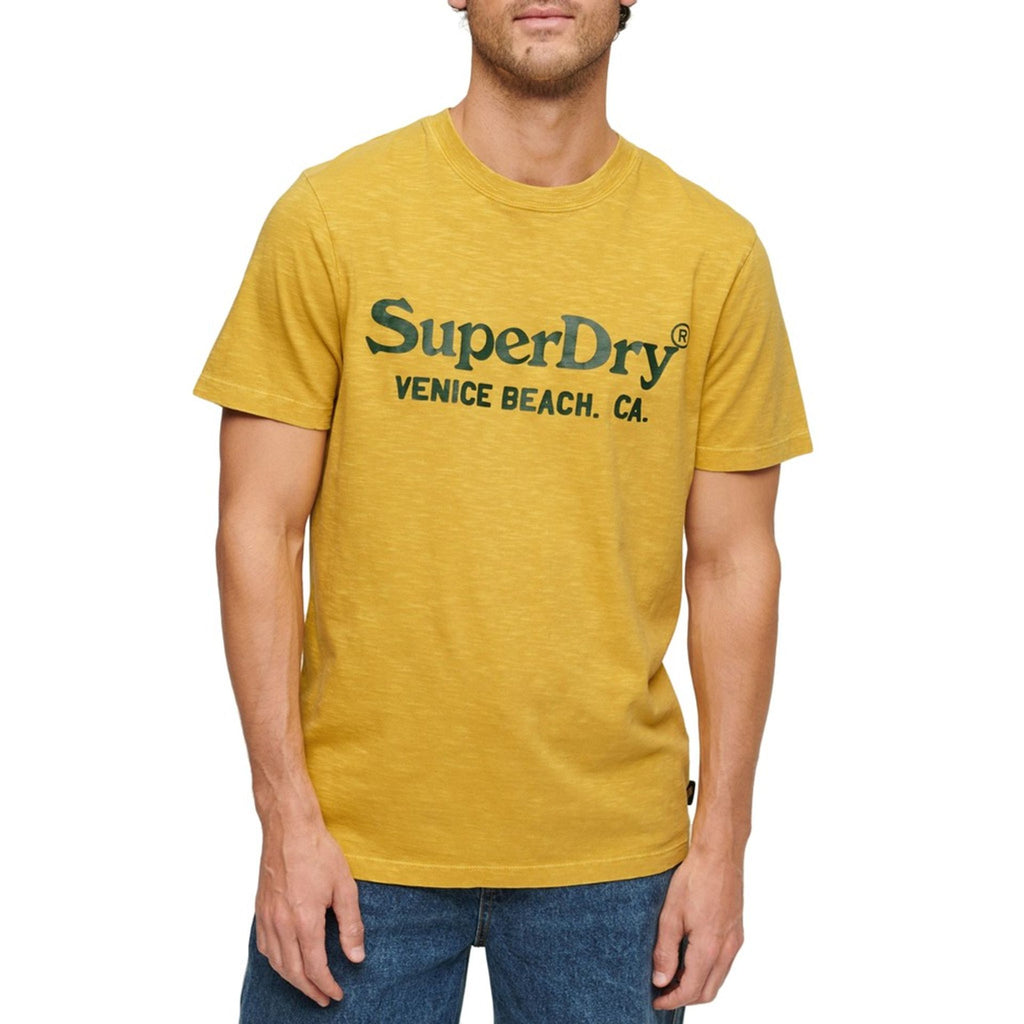 Superdry M1011893A T-shirt Maglietta Uomo Giallo