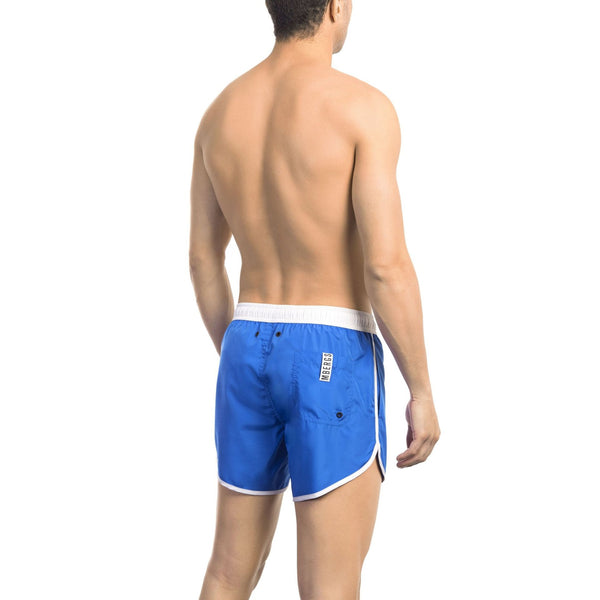 Bikkembergs Beachwear BKK1MBS04 Costume da Bagno Boxer Pantaloncini Uomo Blu