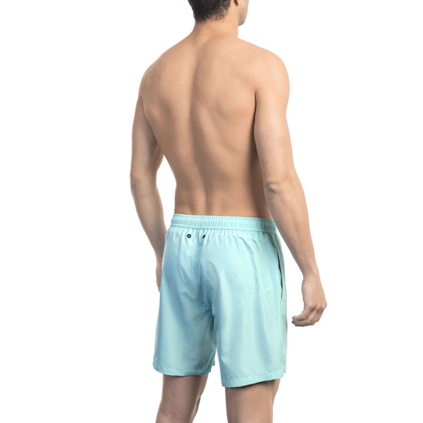 Bikkembergs Beachwear BKK1MBM01 Costume da Bagno Boxer Pantaloncini Uomo Celeste