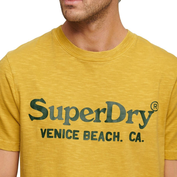 Superdry M1011893A T-shirt Maglietta Uomo Giallo