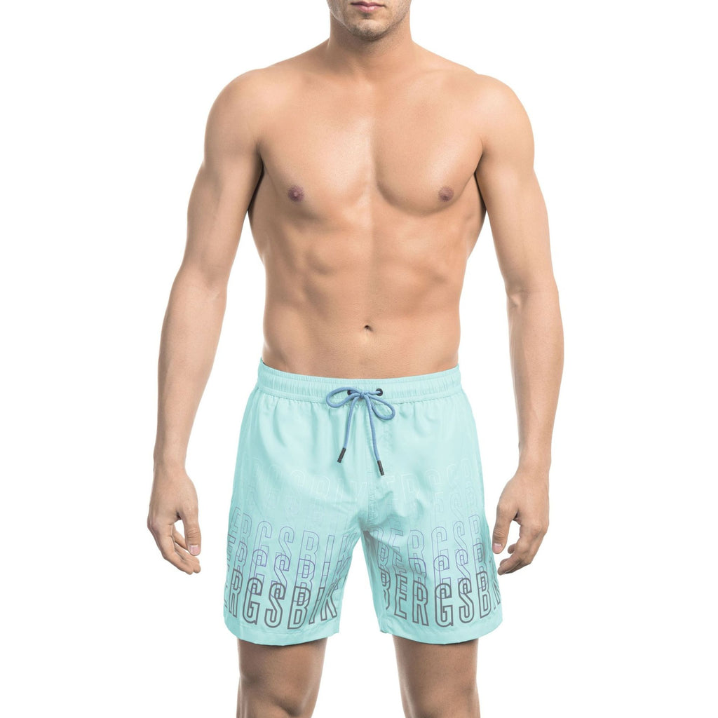 Bikkembergs Beachwear BKK1MBM02 Costume da Bagno Boxer Pantaloncini Uomo Celeste