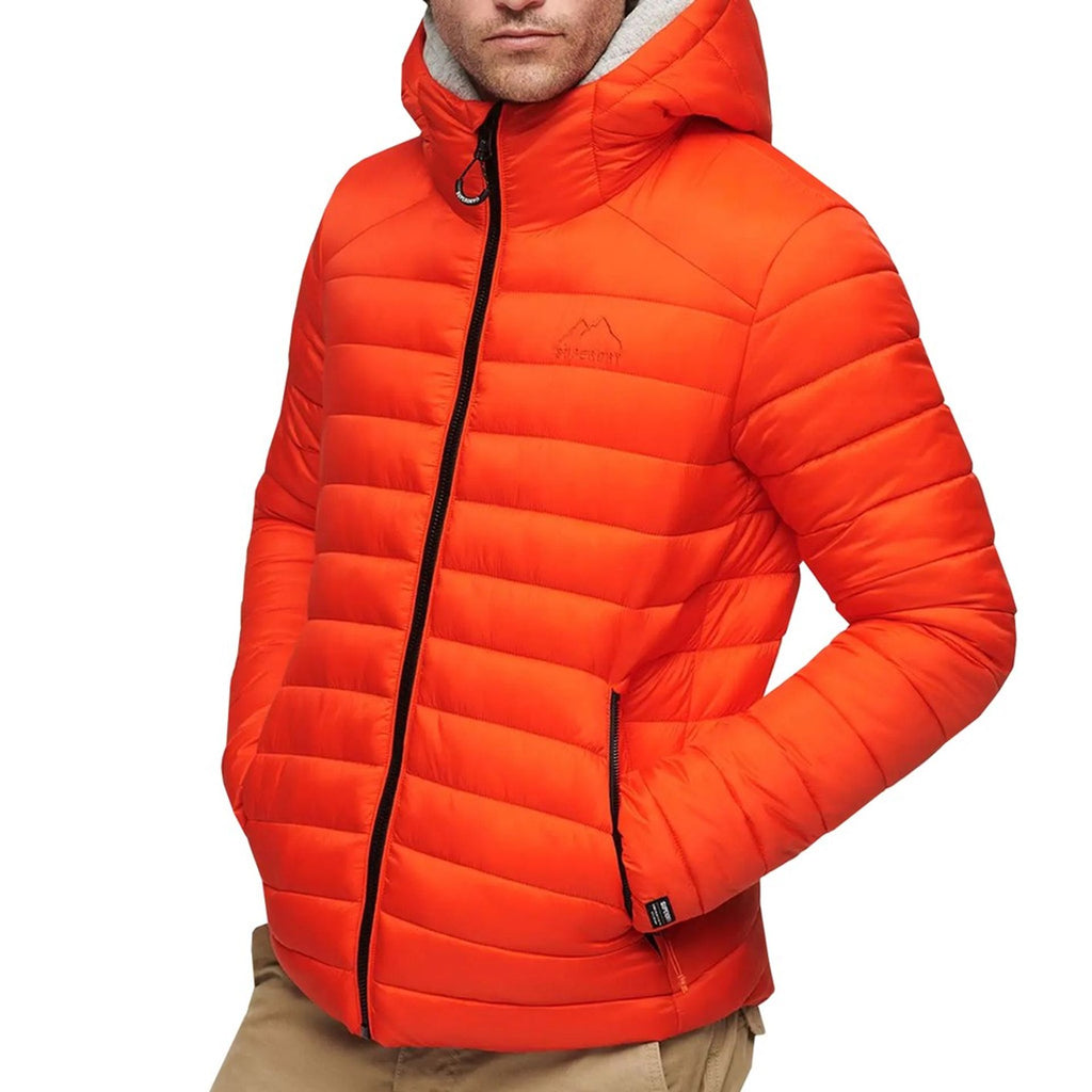 Superdry M5011821A Giacca Giubbotto Piumino Uomo Arancione