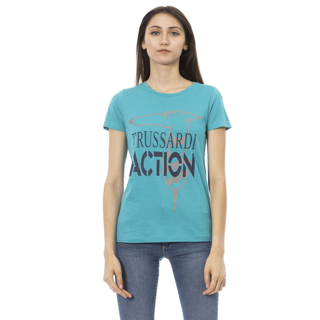 Trussardi Action 2BT02 T-shirt Maglietta Donna Turchese - BeFashion.it