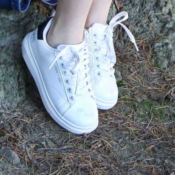 Shone 1512-102 Scarpe Sneakers Bambina Bimba Bianco Nero