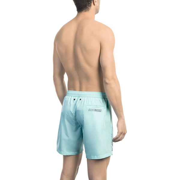 Bikkembergs Beachwear BKK1MBM02 Costume da Bagno Boxer Pantaloncini Uomo Celeste