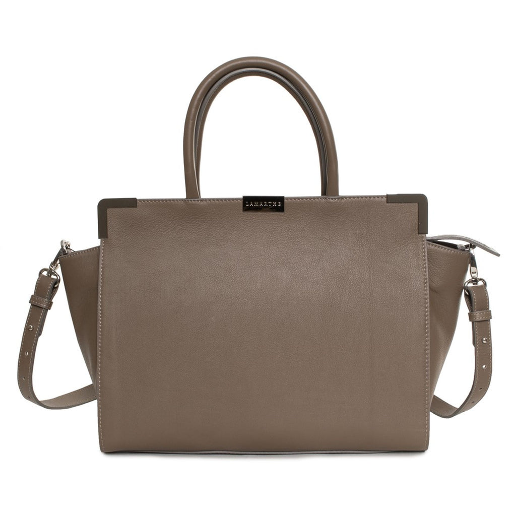 Lamarthe CT403 Borsa a Mano Pelle Donna Made in Italy Marrone