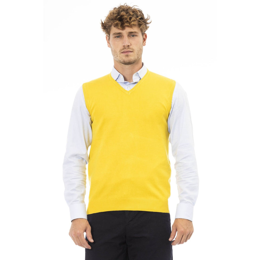 Alpha Studio AU2202D Gilet Uomo Made in Italy Giallo