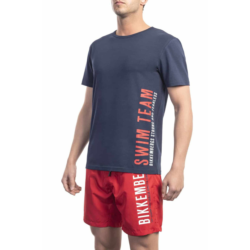 Bikkembergs Beachwear BKK1MTS04 T-shirt Maglietta Uomo Blu Navy - BeFashion.it