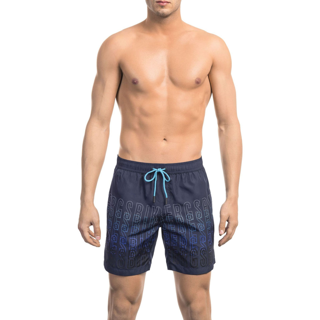 Bikkembergs Beachwear BKK1MBM02 Costume da Bagno Boxer Pantaloncini Uomo Blu Navy