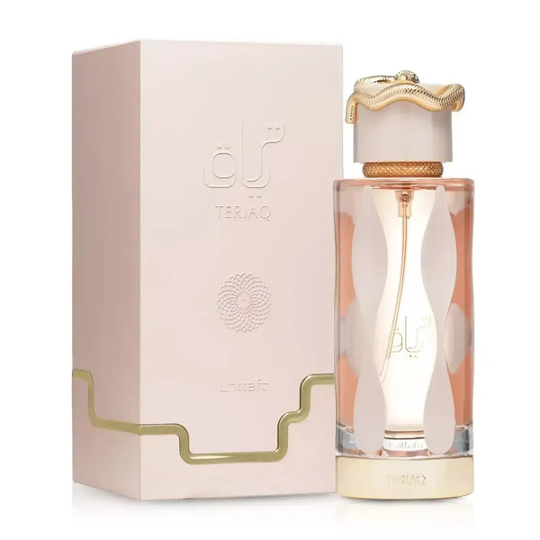 Lattafa Teriaq flacone artistico e scatola - Una creazione araba di alta profumeria internazionale