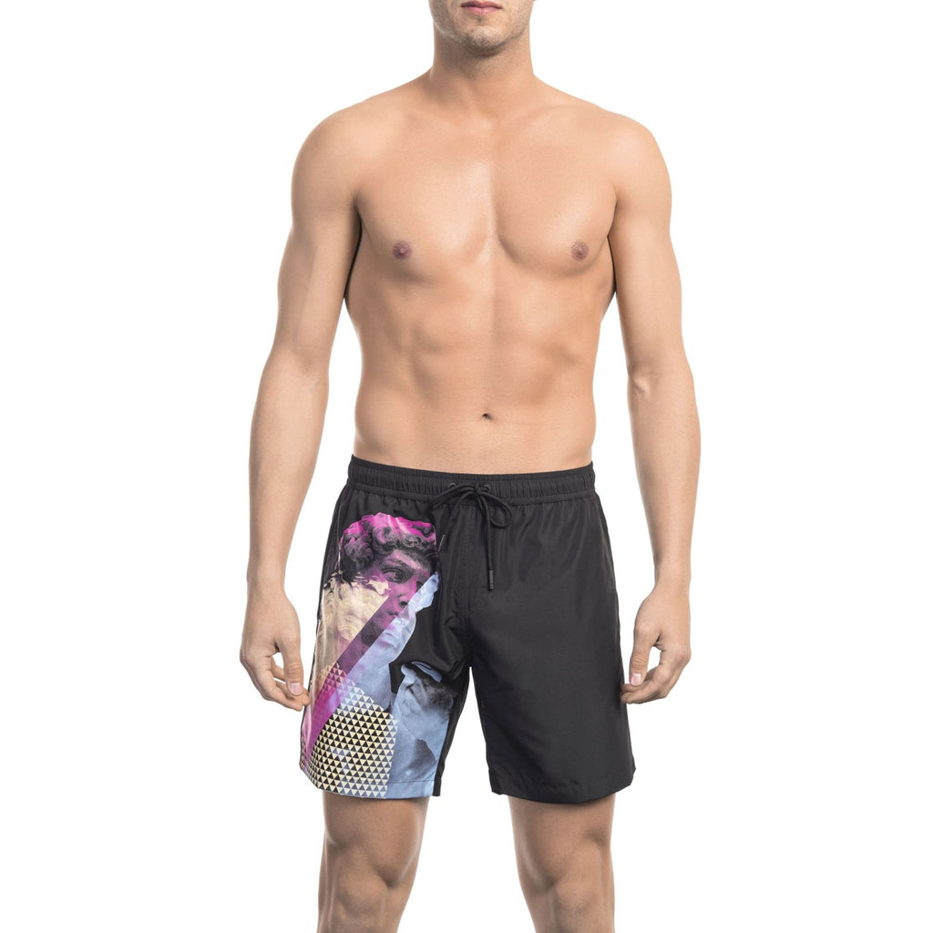 Bikkembergs Beachwear BKK1MBM14 Costume da Bagno Boxer Pantaloncini Uomo Nero