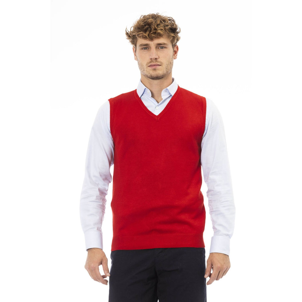 Alpha Studio AU2202D Gilet Uomo Made in Italy Rosso