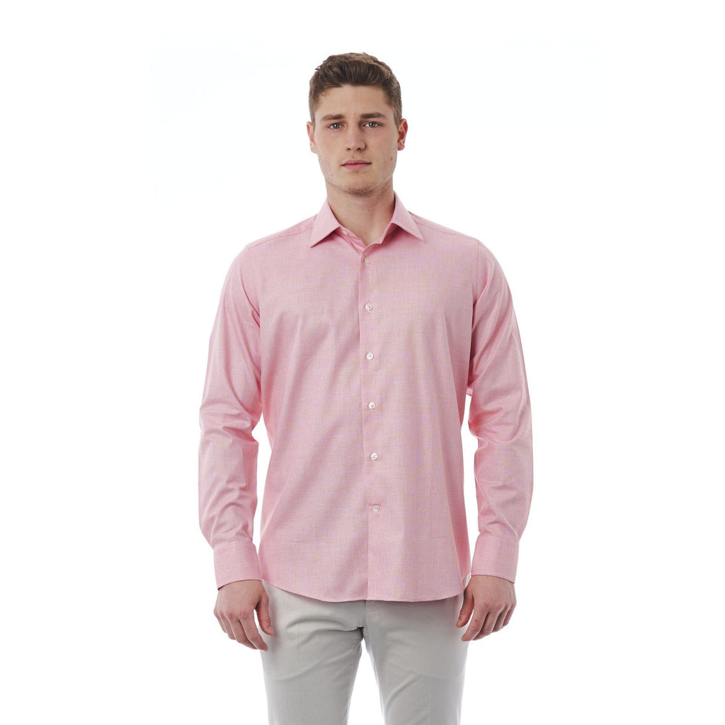Bagutta 050 AL55978 Camicia Uomo Bianco Rosa - BeFashion.it