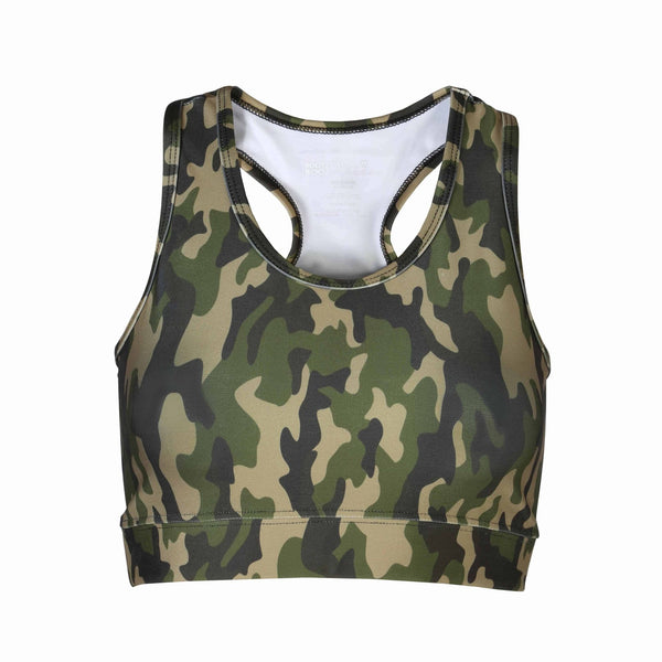 Bodyboo BB70220 Top Reggiseno Sportivo Donna Verde Mimetico