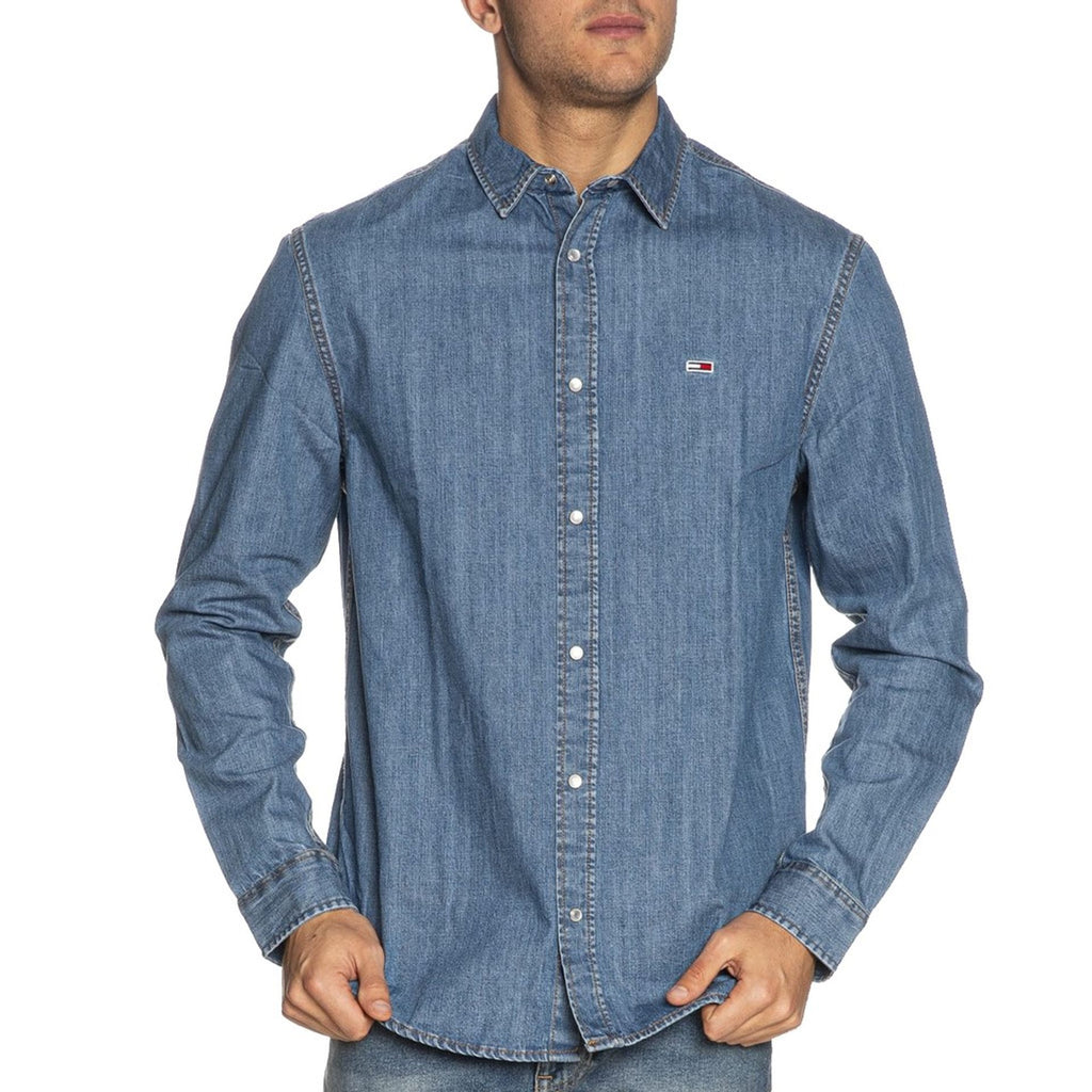 Tommy Hilfiger DM0DM21102 Camicia Jeans Uomo Blu