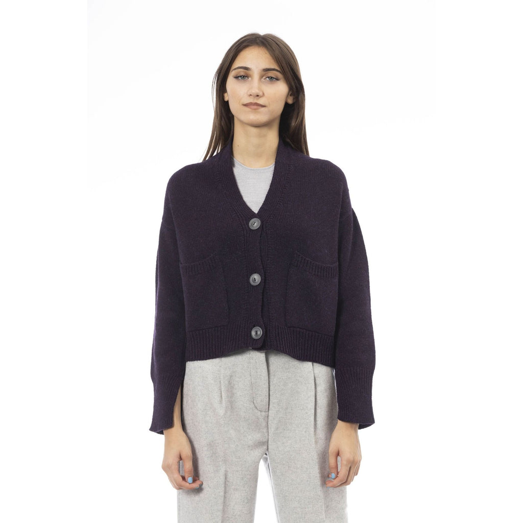 Alpha Studio AD8631EE Maglia Donna Made in Italy Viola