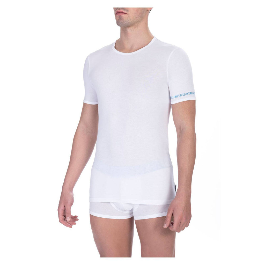 Bikkembergs BKK1UTS05BI T-shirt Maglietta Intima Uomo Bipack 2 Pezzi Bianco