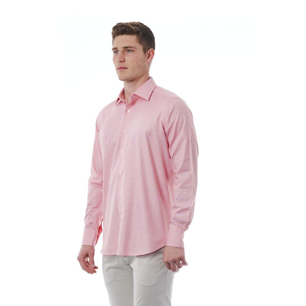 Bagutta 050 AL55978 Camicia Uomo Bianco Rosa - BeFashion.it
