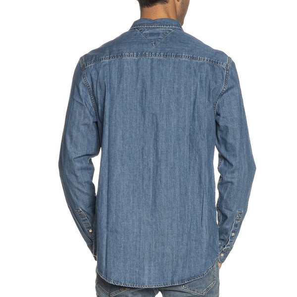 Tommy Hilfiger DM0DM21102 Camicia Jeans Uomo Blu