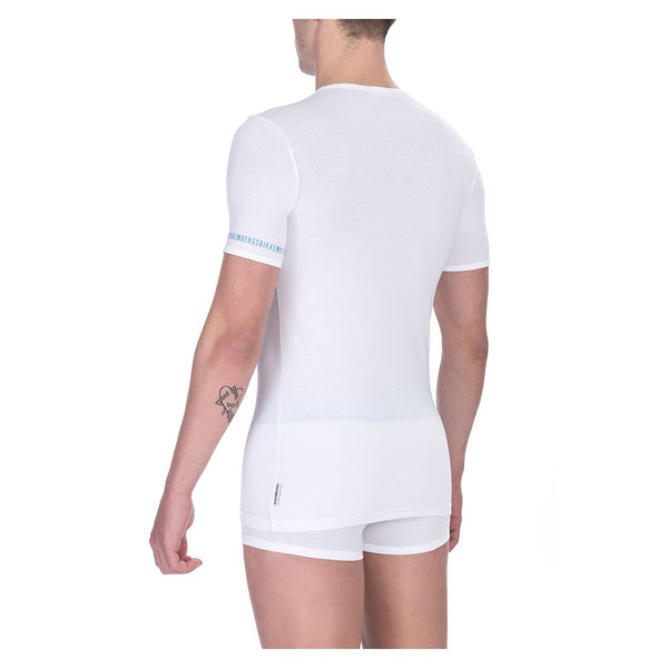 Bikkembergs BKK1UTS05BI T-shirt Maglietta Intima Uomo Bipack 2 Pezzi Bianco