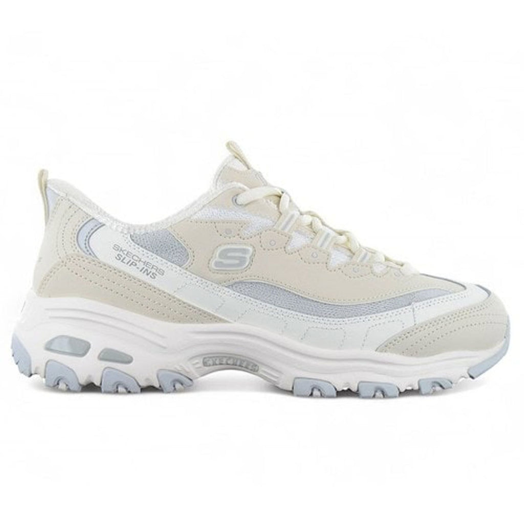 Skechers D'LITES - SMOOTH NOSTALGIA 150537 Sneakers Donna Beige Bianco Grigio
