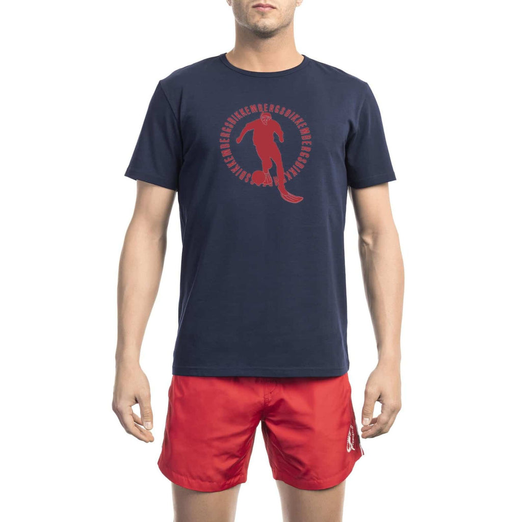 Bikkembergs Beachwear BKK1MTS02 T-shirt Maglietta Uomo Blu Navy - BeFashion.it