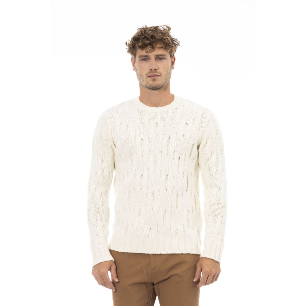 Alpha Studio AU7330C Felpa Uomo Made in Italy Latte - BeFashion.it