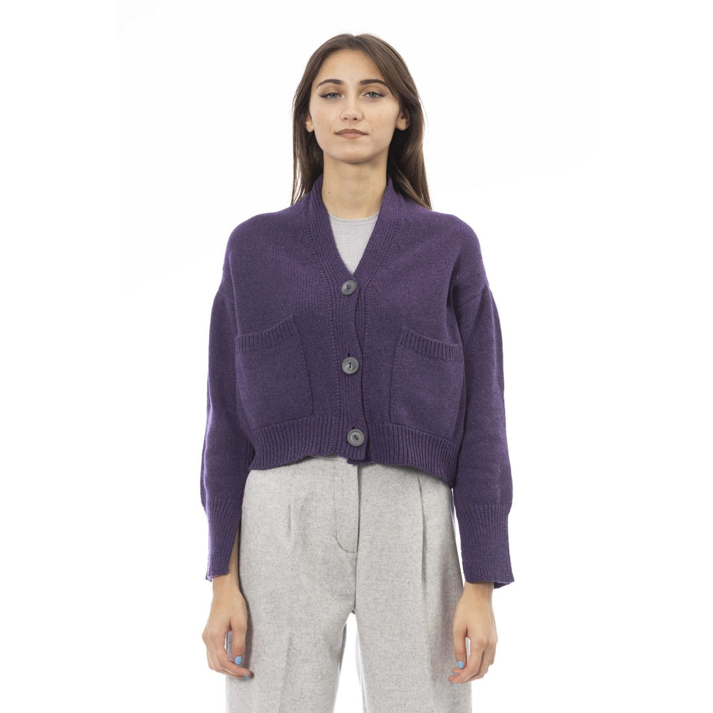 Alpha Studio AD8631EE Maglia Maglione Donna Made in Italy Viola - BeFashion.it