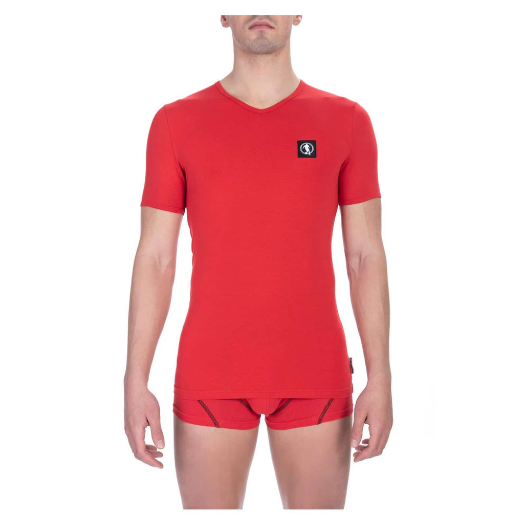 Bikkembergs BKK1UTS08BI T-shirt Maglietta Intima Uomo Bipack 2 Pezzi Rosso