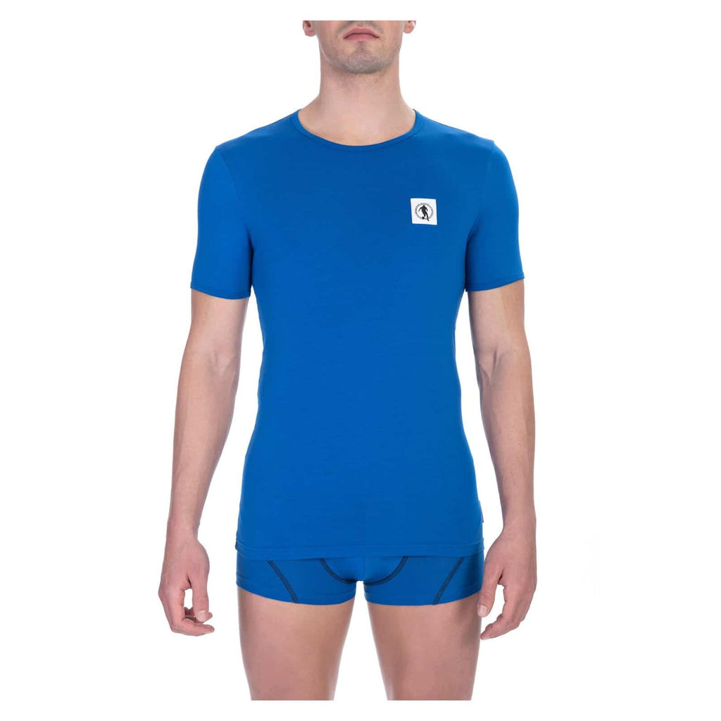 Bikkembergs BKK1UTS07BI T-shirt Maglietta Intima Uomo Bipack 2 Pezzi Blu