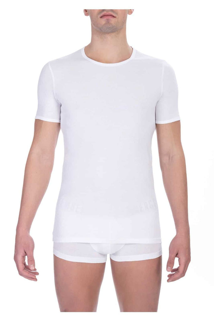 Bikkembergs BKK1UTS01BI T-shirt Maglietta Intima Uomo Bipack 2 Pezzi Bianco