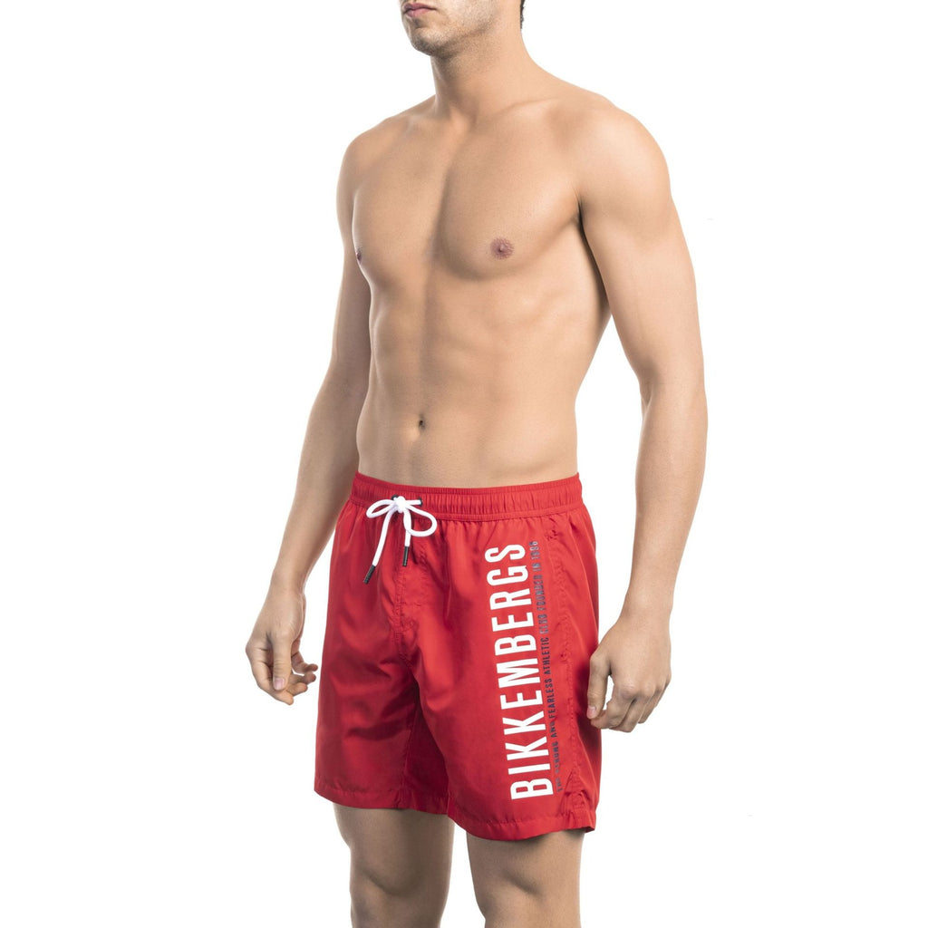 Bikkembergs Beachwear BKK1MBM03 Costume da Bagno Boxer Pantaloncini Uomo Rosso
