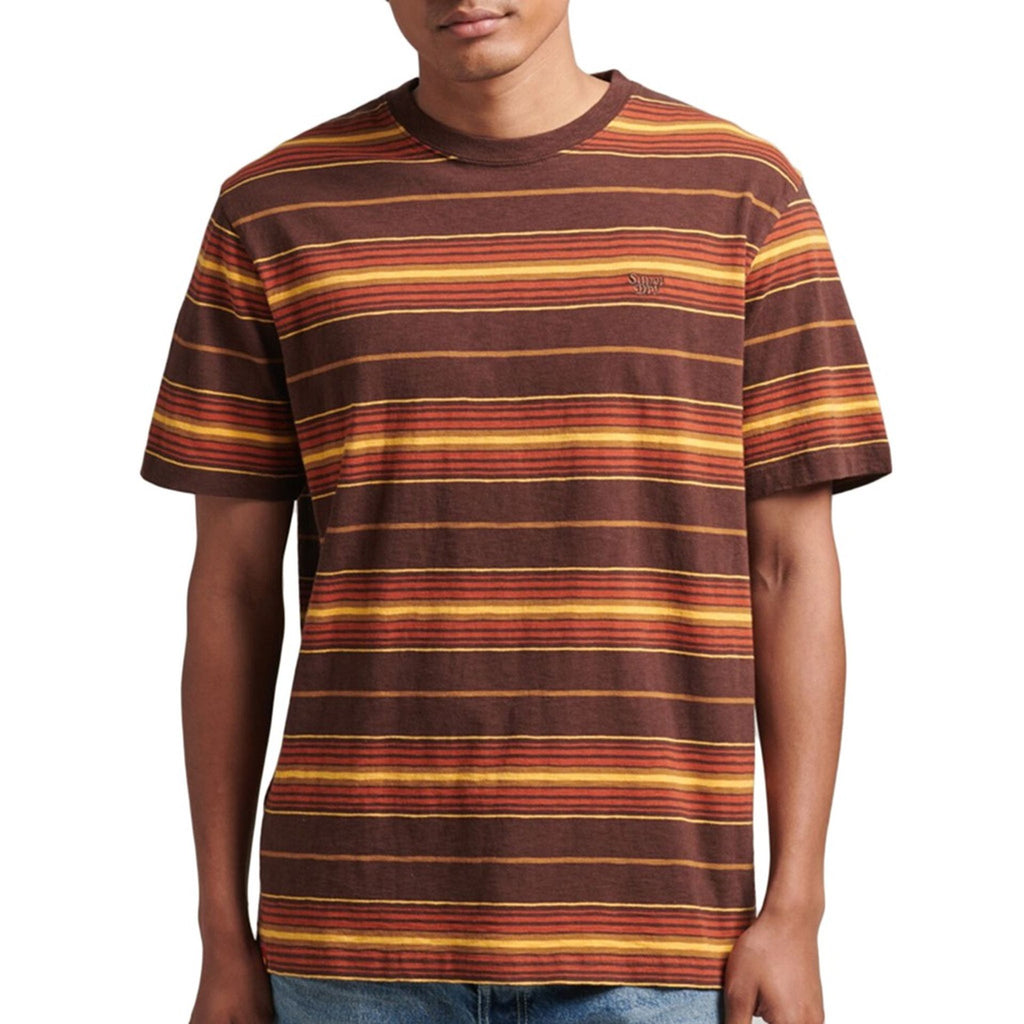 Superdry M1011541A T-shirt Maglietta Uomo Marrone