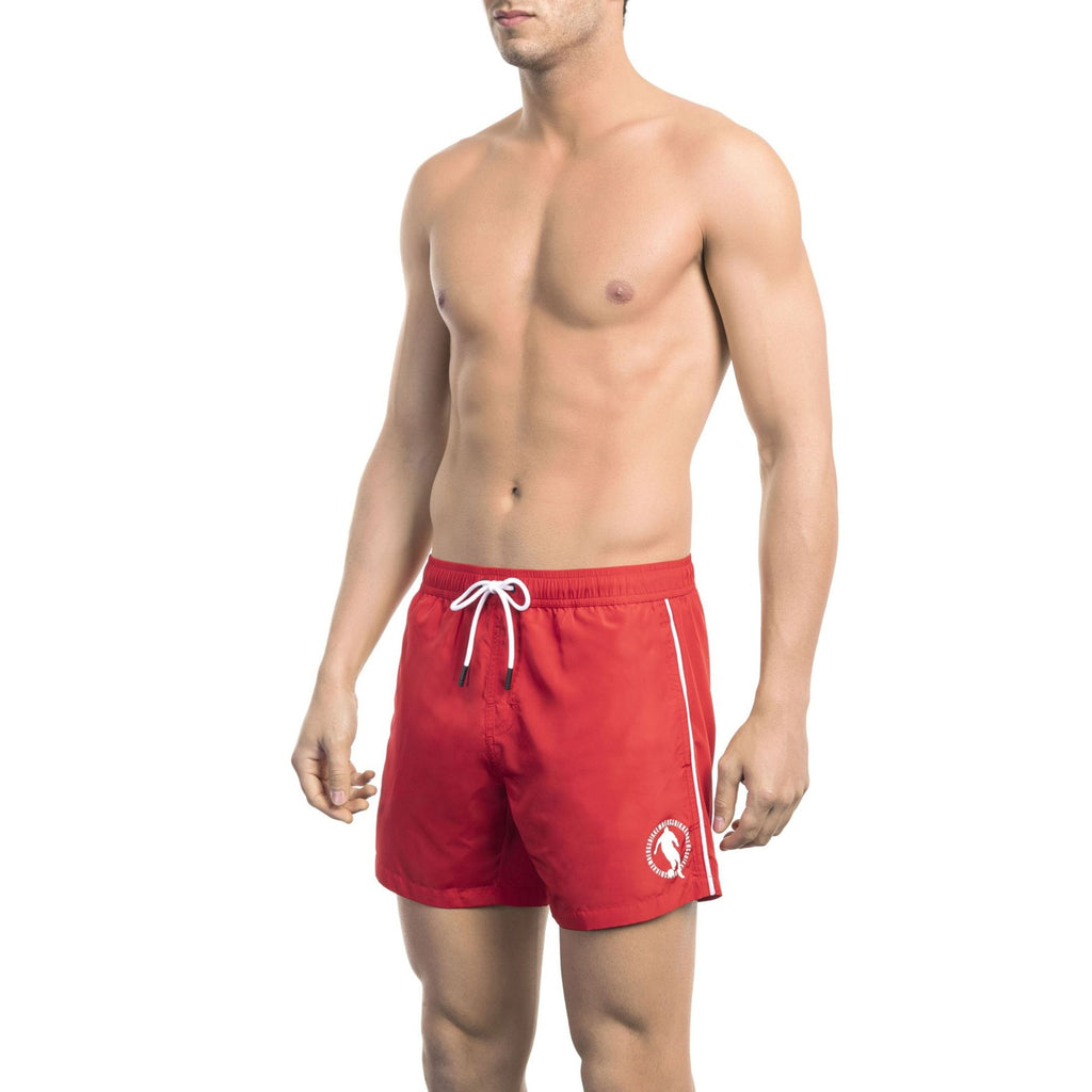 Bikkembergs Beachwear BKK1MBS05 Costume da Bagno Boxer Pantaloncini Uomo Rosso