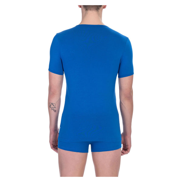 Bikkembergs BKK1UTS07BI T-shirt Maglietta Intima Uomo Bipack 2 Pezzi Blu