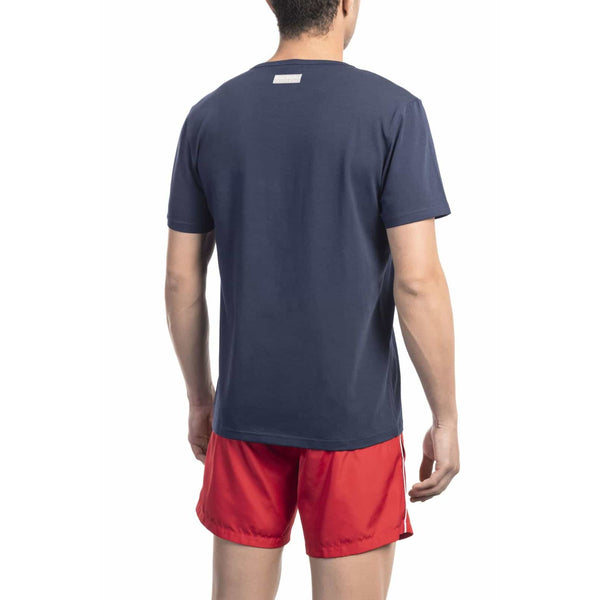 Bikkembergs Beachwear BKK1MTS02 T-shirt Maglietta Uomo Blu Navy