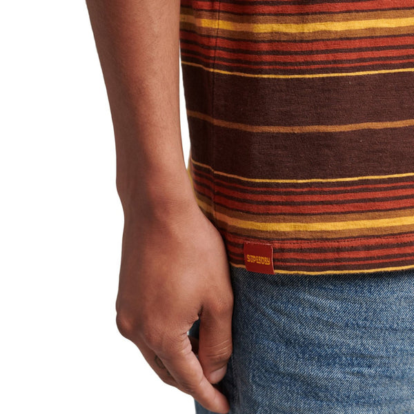 Superdry M1011541A T-shirt Maglietta Uomo Marrone