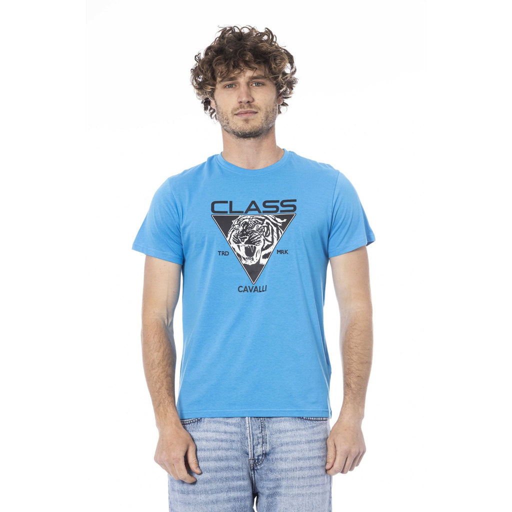 Cavalli Class CLL2MTS01SXH01E T-shirt Maglietta Uomo Azzurro
