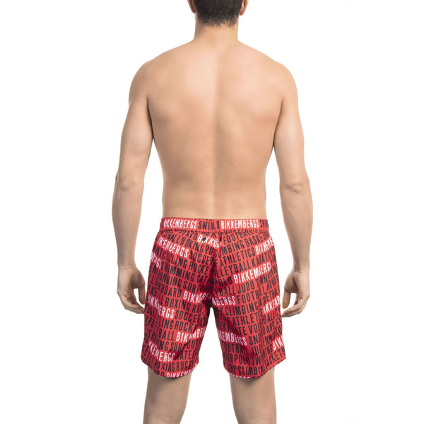 Bikkembergs Beachwear BKK1MBM17 Costume da Bagno Boxer Pantaloncini Uomo Rosso