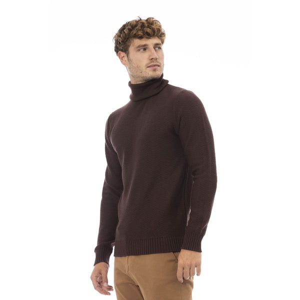 Alpha Studio AU7023G Maglia Uomo Made in Italy Marrone