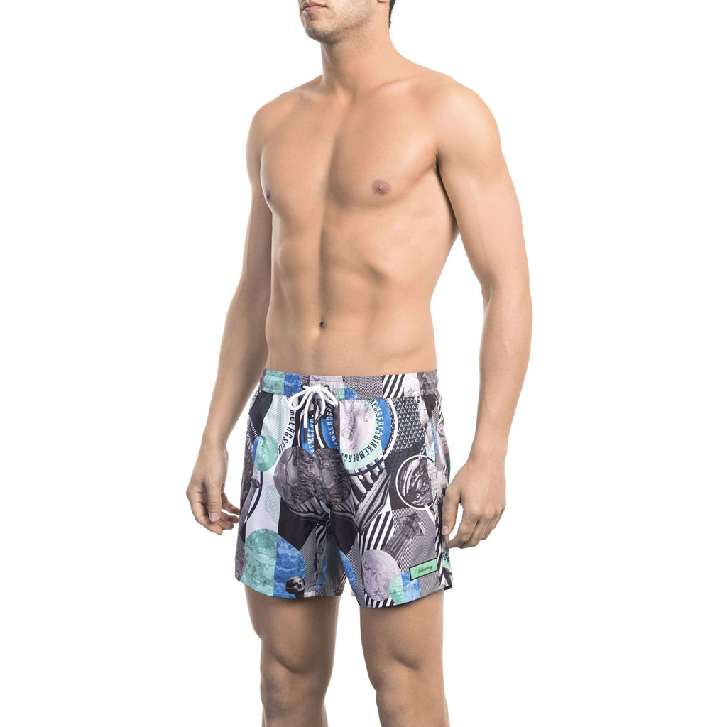 Bikkembergs Beachwear BKK1MBS06 Costume da Bagno Boxer Pantaloncini Uomo Grigio