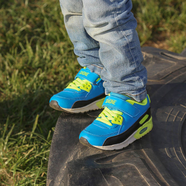Shone 005-001 V Sneakers Bambino Bimbo Blu Giallo Nero