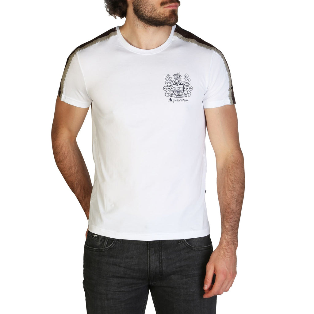 Aquascutum QMT017M0 T-shirt Maglietta Uomo Bianco