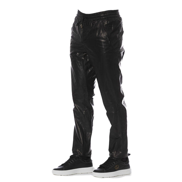 Trussardi 62P000002P000023 Pantaloni Pelle Uomo Made in Italy Nero