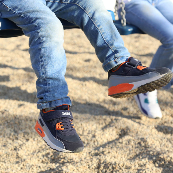 Shone 005-001 V Sneakers Bambino Bimbo Blu Navy Arancione