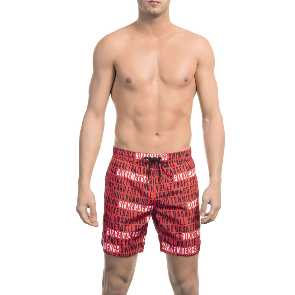 Bikkembergs Beachwear BKK1MBM17 Costume da Bagno Boxer Pantaloncini Uomo Rosso