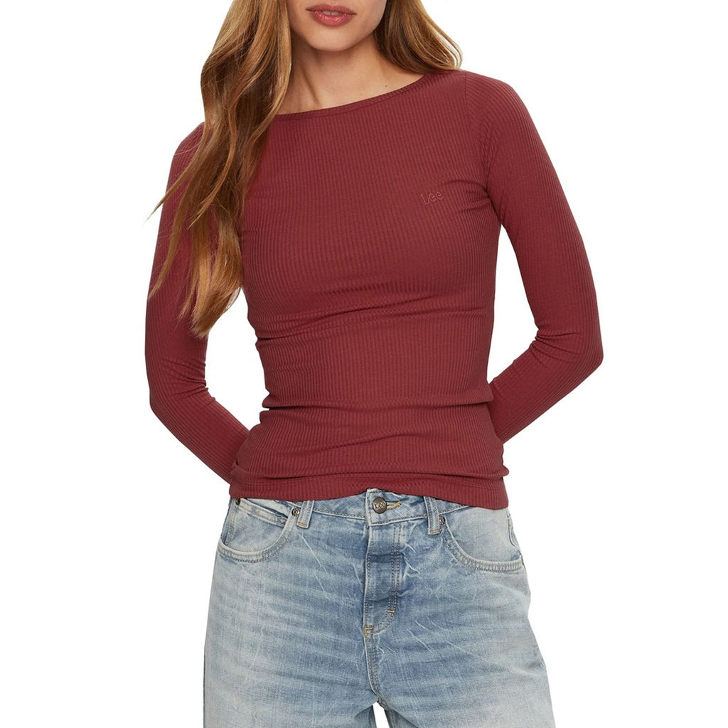 Lee 112355150 T-shirt Maglietta Donna Bordeaux