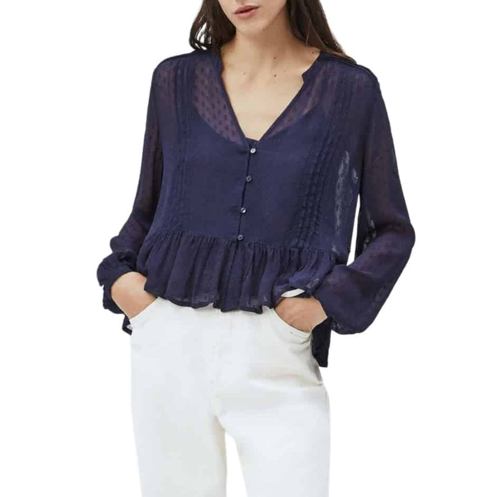 Pepe Jeans ARVANA PL303947 Camicia Donna Blu Navy - BeFashion.it